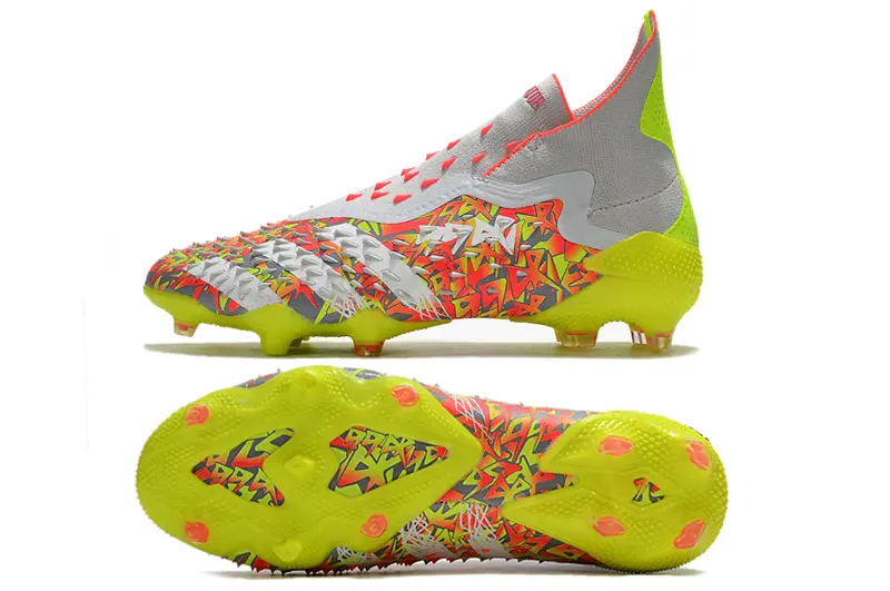 Adidas Predator Freak+ Laceless FG - Gray/Neon Yellow/Fusion Orange