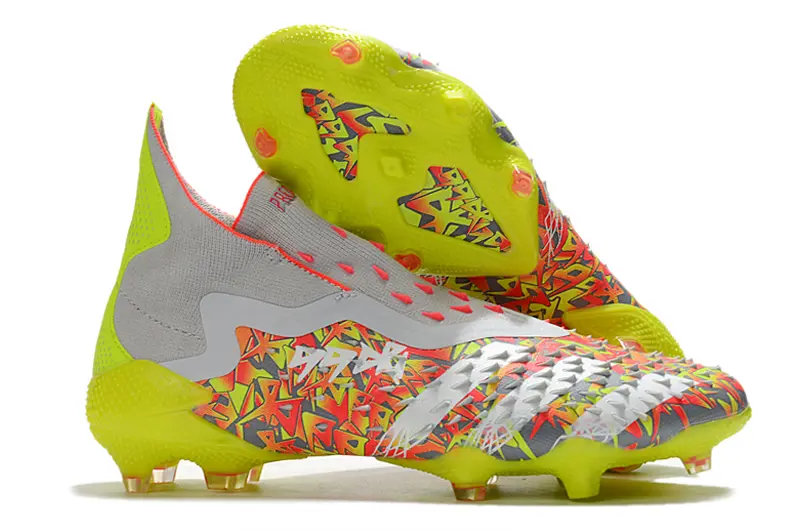 Adidas Predator Freak+ Laceless FG - Gray/Neon Yellow/Fusion Orange