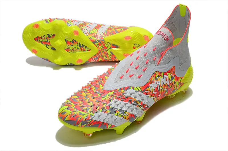 Adidas Predator Freak+ Laceless FG - Gray/Neon Yellow/Fusion Orange