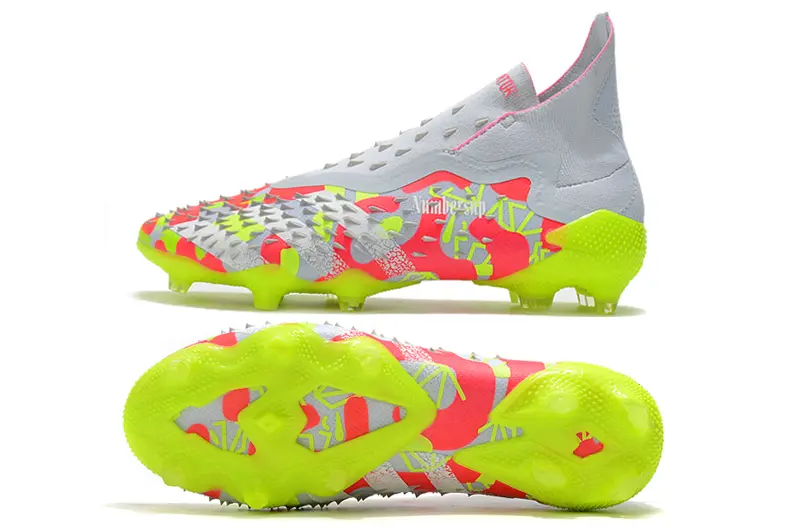 Adidas Predator Freak+ Laceless FG - White/Neon Pink/Glowing Green