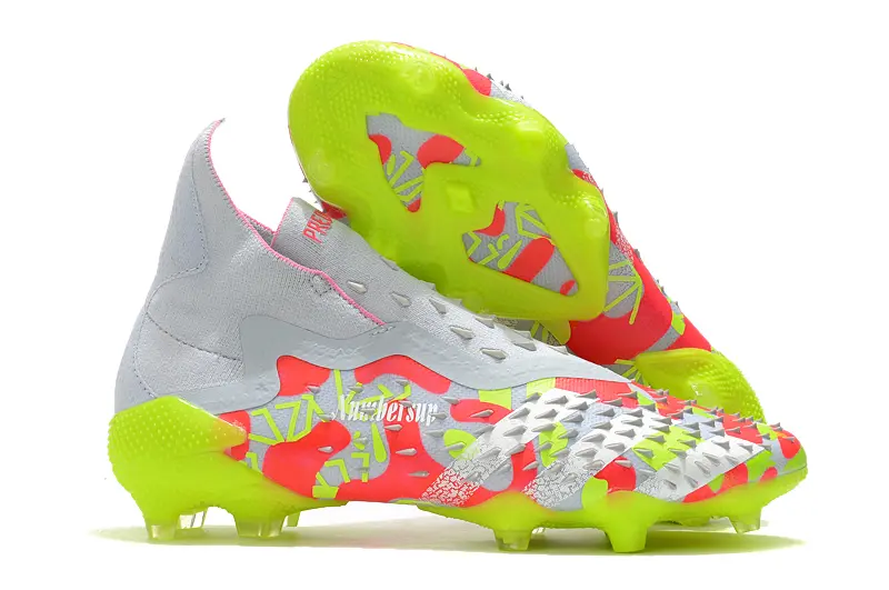 Adidas Predator Freak+ Laceless FG - White/Neon Pink/Glowing Green
