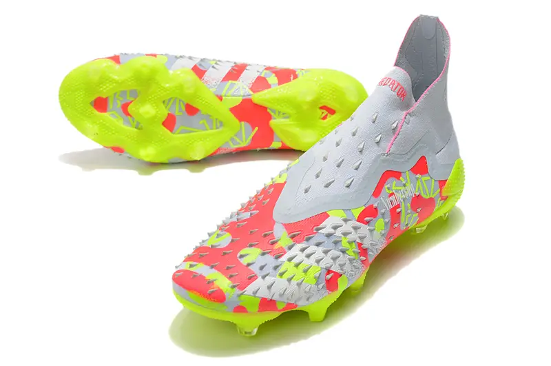 Adidas Predator Freak+ Laceless FG - White/Neon Pink/Glowing Green