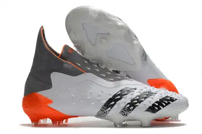 Adidas Predator Freak+ Laceless FG - White/Flame Orange/Shadow Gray