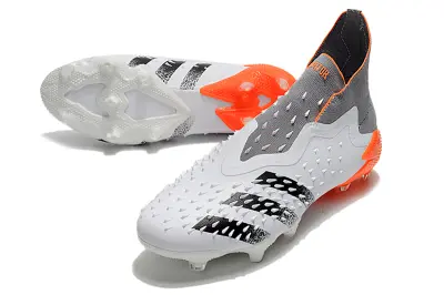 Adidas Predator Freak+ Laceless FG - White/Flame Orange/Shadow Gray