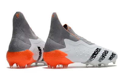Adidas Predator Freak+ Laceless FG - White/Flame Orange/Shadow Gray