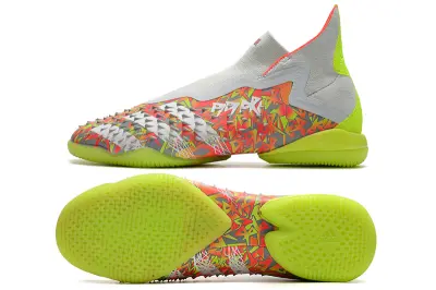 Adidas Predator Freak+ Laceless IC - White/Neon Yellow/Fiery Red