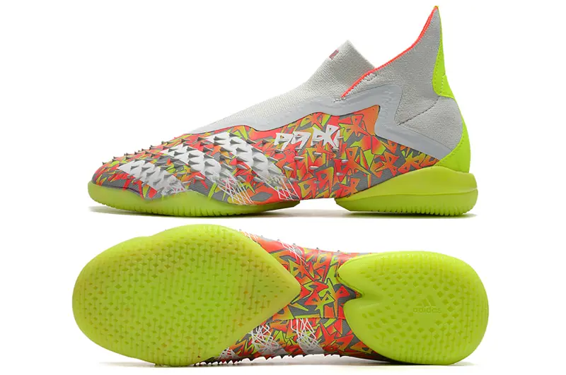 Adidas Predator Freak+ Laceless IC - White/Neon Yellow/Fiery Red
