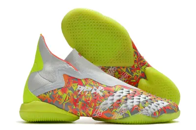 Adidas Predator Freak+ Laceless IC - White/Neon Yellow/Fiery Red