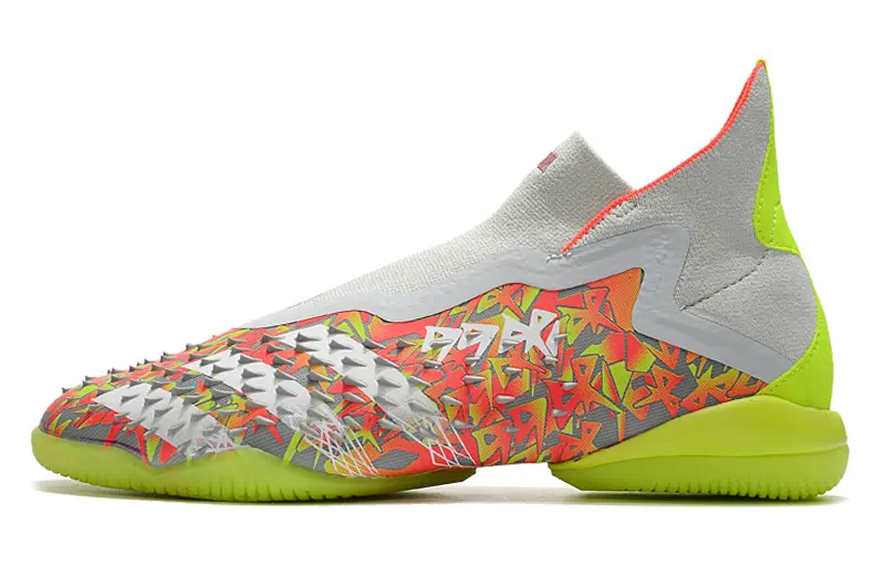 Adidas Predator Freak+ Laceless IC - White/Neon Yellow/Fiery Red