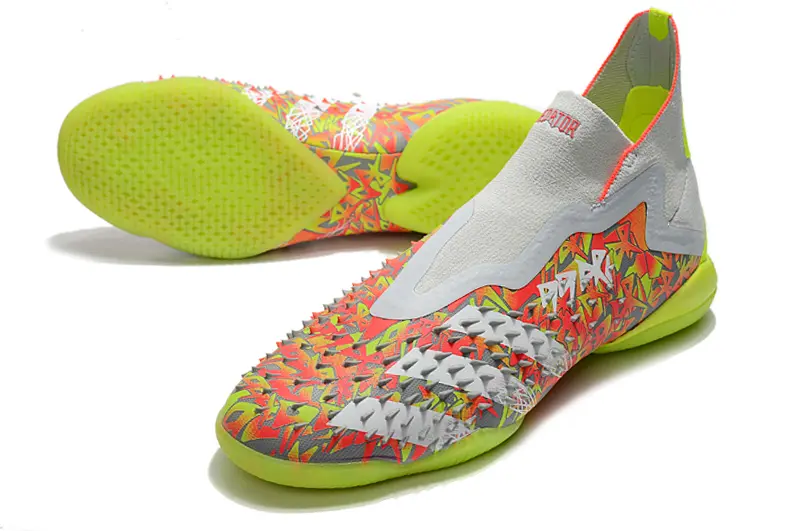 Adidas Predator Freak+ Laceless IC - White/Neon Yellow/Fiery Red
