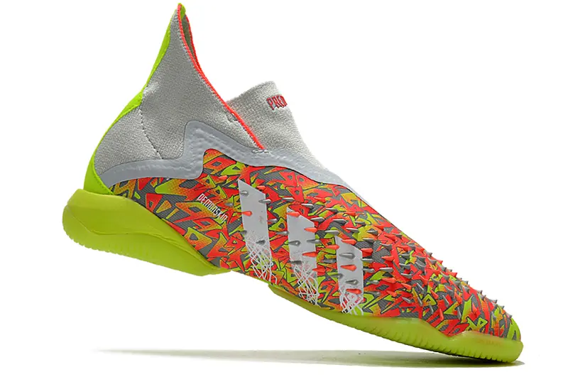 Adidas Predator Freak+ Laceless IC - White/Neon Yellow/Fiery Red
