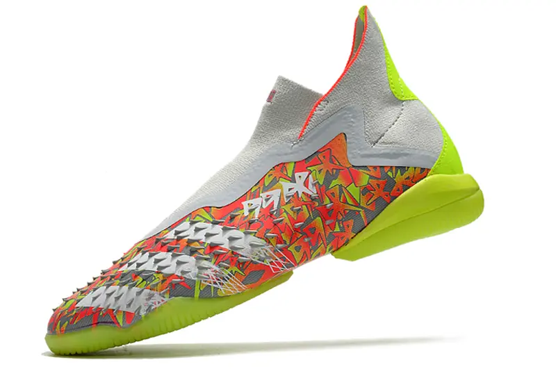 Adidas Predator Freak+ Laceless IC - White/Neon Yellow/Fiery Red