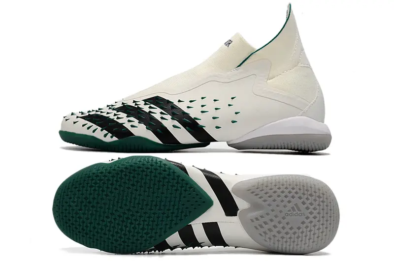 Adidas Predator Freak+ Laceless IC - White/Emerald Green/Black