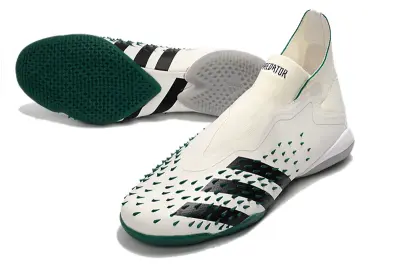 Adidas Predator Freak+ Laceless IC - White/Emerald Green/Black