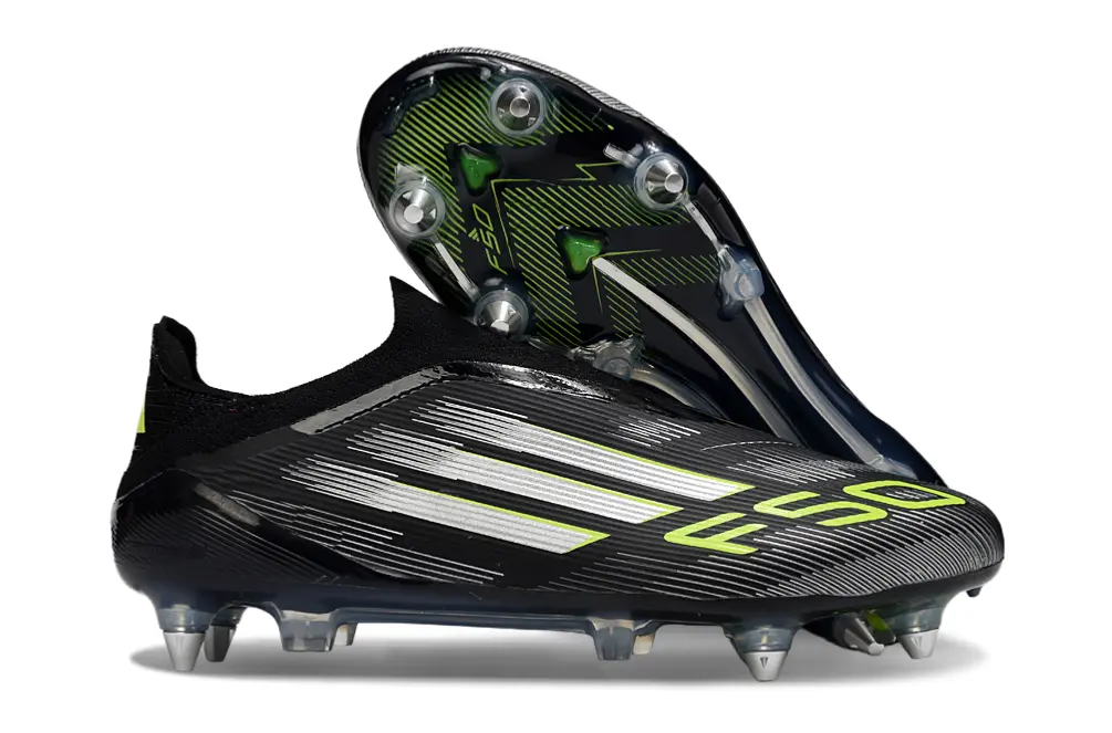 Adidas F50 Elite Laceless SG - Black/Lime Green/Carbon Grey