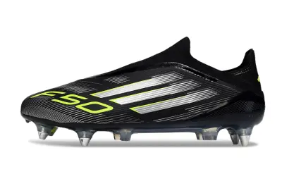Adidas F50 Elite Laceless SG - Black/Lime Green/Carbon Grey