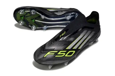 Adidas F50 Elite Laceless SG - Black/Lime Green/Carbon Grey