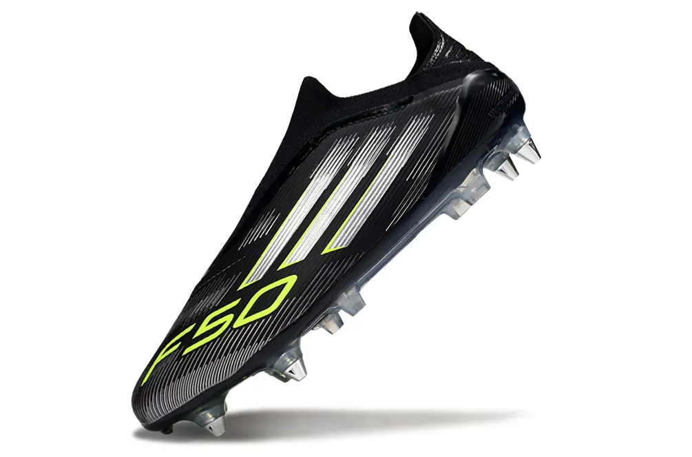 Adidas F50 Elite Laceless SG - Black/Lime Green/Carbon Grey