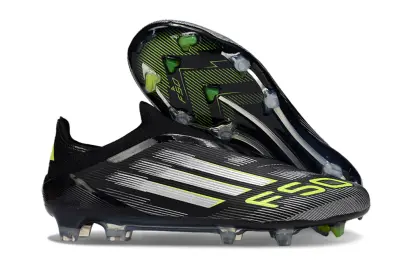 Adidas F50 Elite Laceless FG - Black/Dynamic Green/Metallic Silver