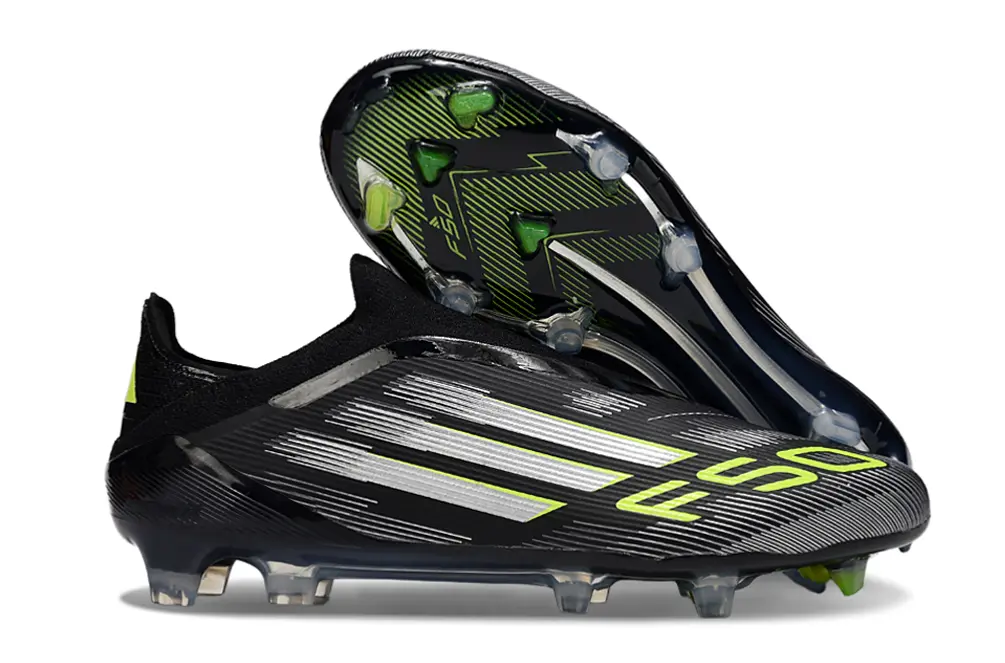 Adidas F50 Elite Laceless FG - Black/Dynamic Green/Metallic Silver