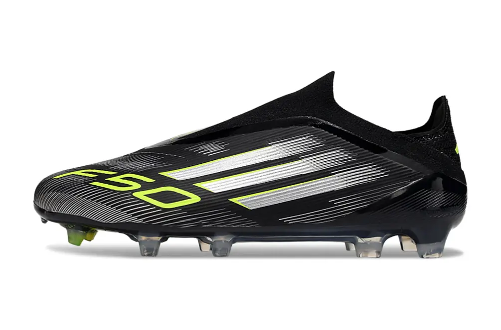 Adidas F50 Elite Laceless FG - Black/Dynamic Green/Metallic Silver