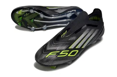 Adidas F50 Elite Laceless FG - Black/Dynamic Green/Metallic Silver