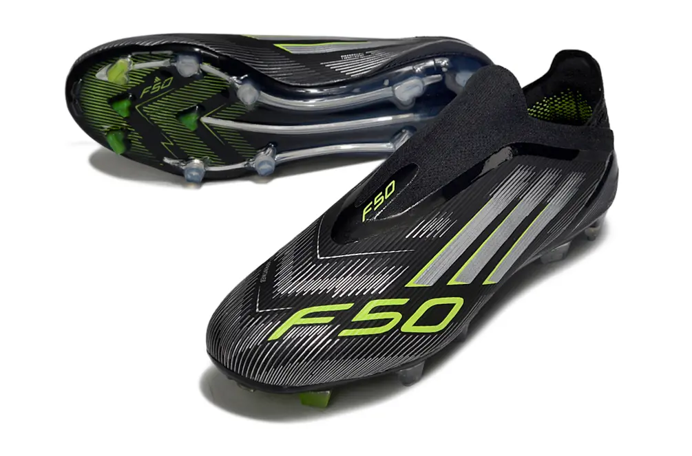 Adidas F50 Elite Laceless FG - Black/Dynamic Green/Metallic Silver