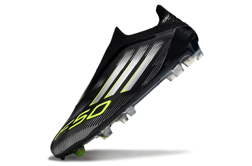 Adidas F50 Elite Laceless FG - Black/Dynamic Green/Metallic Silver