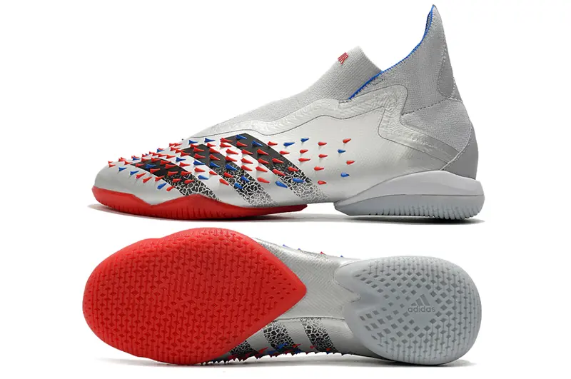 Adidas Predator Freak+ Laceless IC - Silver/Electric Red/Deep Blue