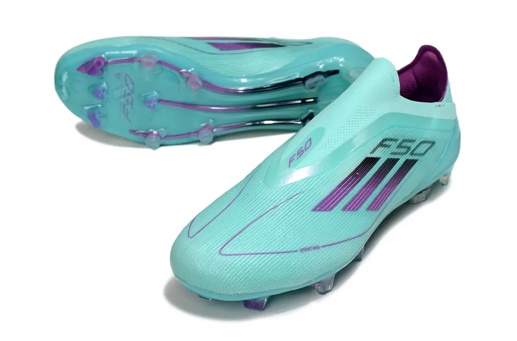 Adidas F50 Elite Laceless FG - Aqua/Vibrant Purple/Clean Black