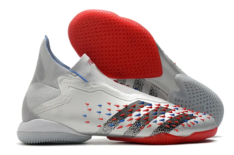 Adidas Predator Freak+ Laceless IC - Silver/Electric Red/Deep Blue