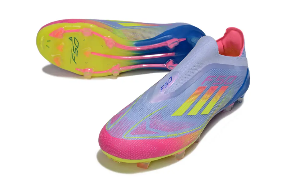 Adidas F50 Elite Laceless FG - Blue/Vibrant Pink/Neon Yellow