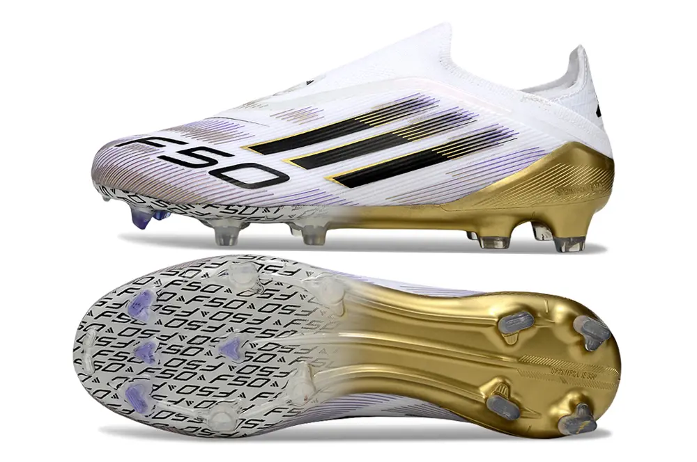 Adidas F50 Elite Laceless FG - White/Golden Glory/Black Shadow