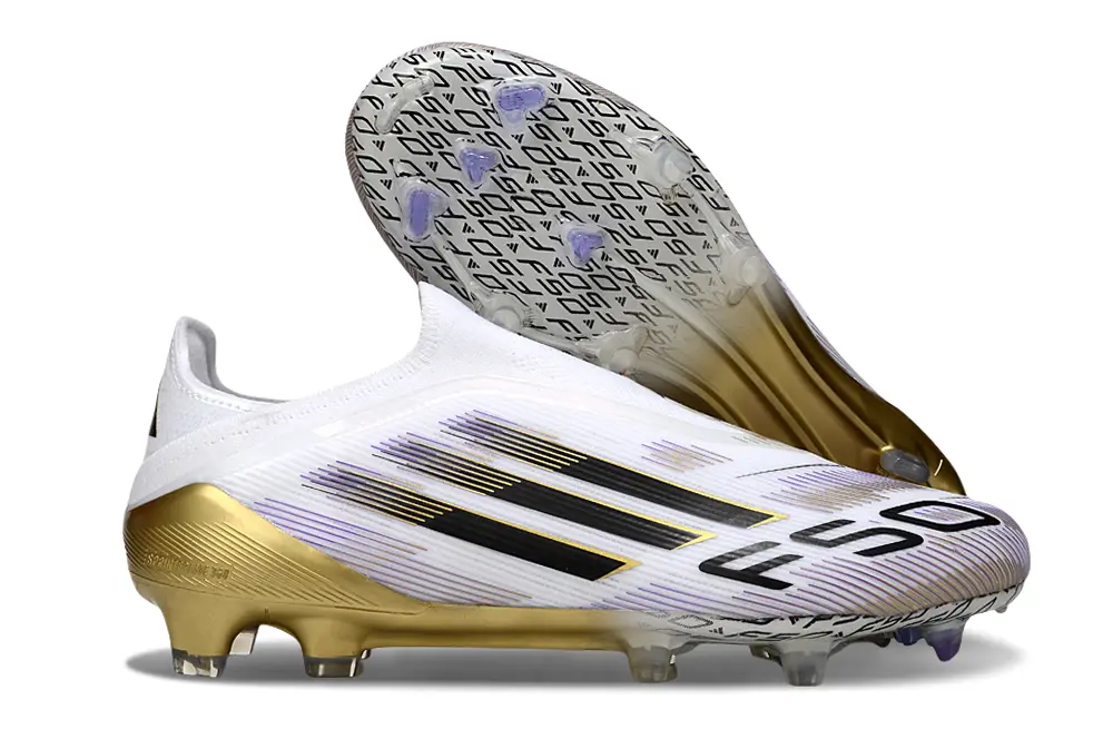 Adidas F50 Elite Laceless FG - White/Golden Glory/Black Shadow