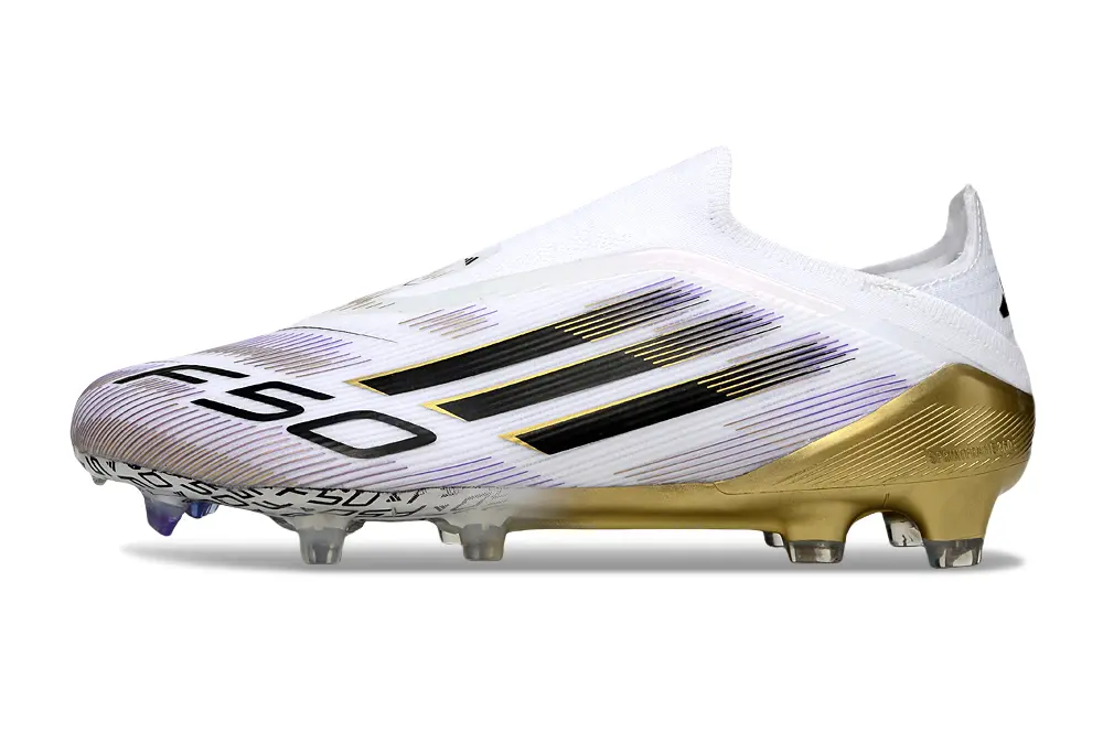 Adidas F50 Elite Laceless FG - White/Golden Glory/Black Shadow