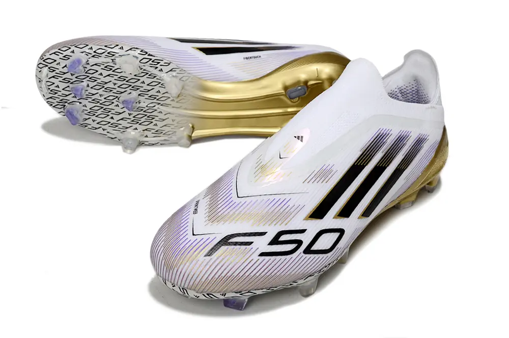 Adidas F50 Elite Laceless FG - White/Golden Glory/Black Shadow