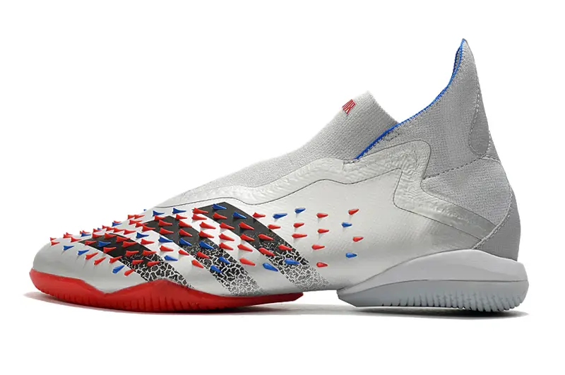 Adidas Predator Freak+ Laceless IC - Silver/Electric Red/Deep Blue