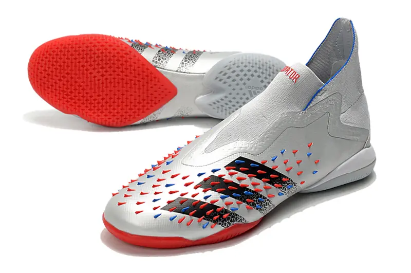 Adidas Predator Freak+ Laceless IC - Silver/Electric Red/Deep Blue