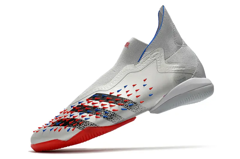 Adidas Predator Freak+ Laceless IC - Silver/Electric Red/Deep Blue
