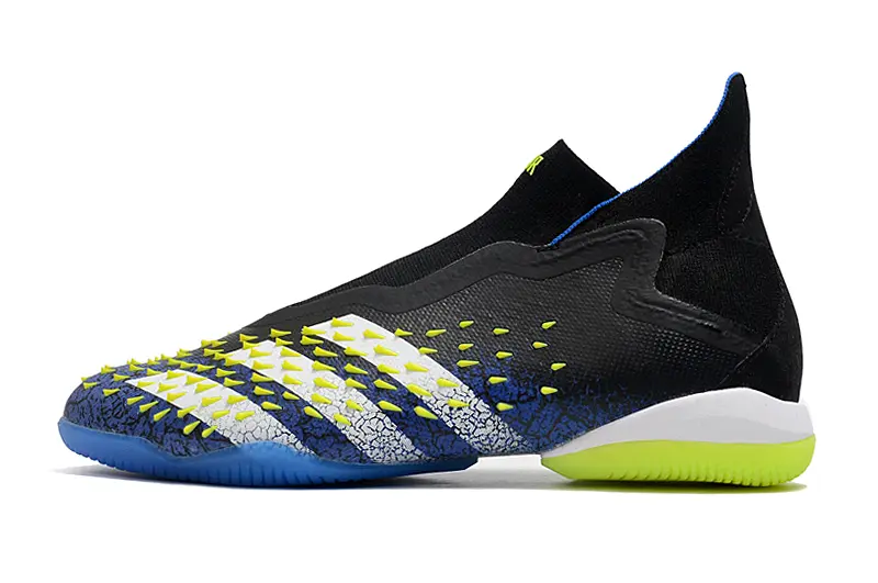 Adidas Predator Freak+ Laceless IC - Black/Electric Yellow/Ocean Blue