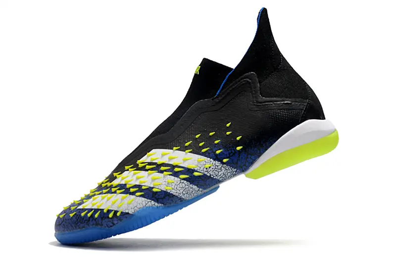 Adidas Predator Freak+ Laceless IC - Black/Electric Yellow/Ocean Blue