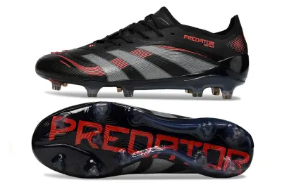 Adidas Predator 25 Elite FG - Black/Charcoal Grey/Fiery Red