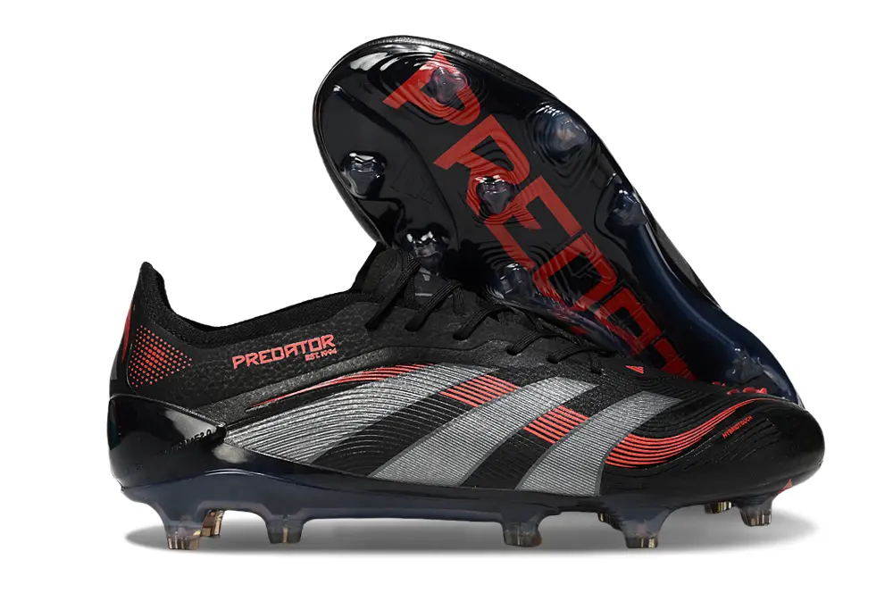 Adidas Predator 25 Elite FG - Black/Charcoal Grey/Fiery Red