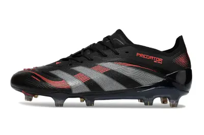 Adidas Predator 25 Elite FG - Black/Charcoal Grey/Fiery Red