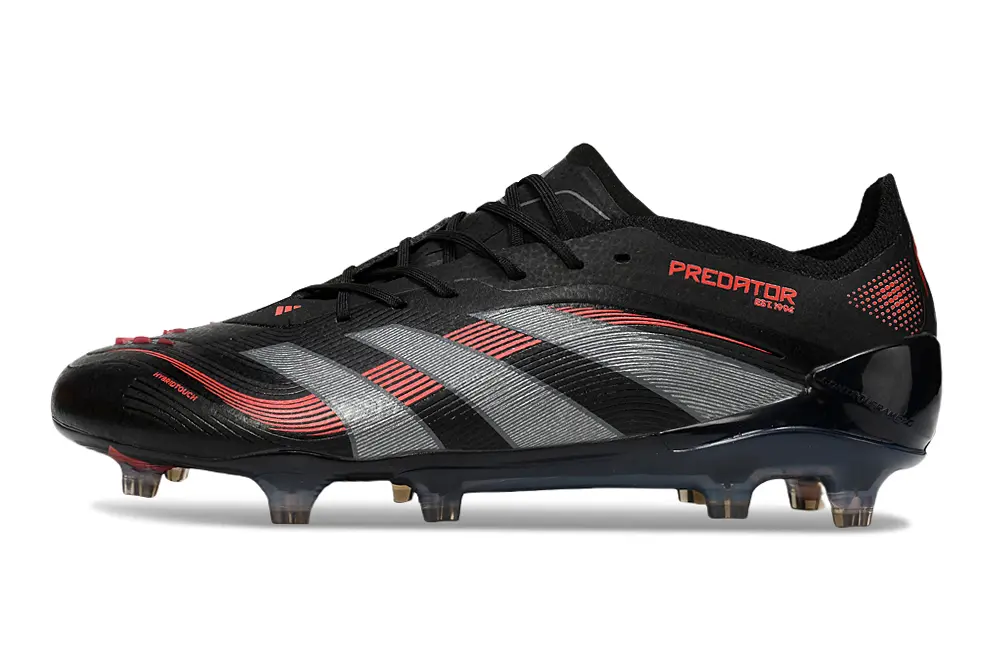 Adidas Predator 25 Elite FG - Black/Charcoal Grey/Fiery Red