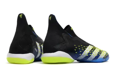 Adidas Predator Freak+ Laceless IC - Black/Electric Yellow/Ocean Blue