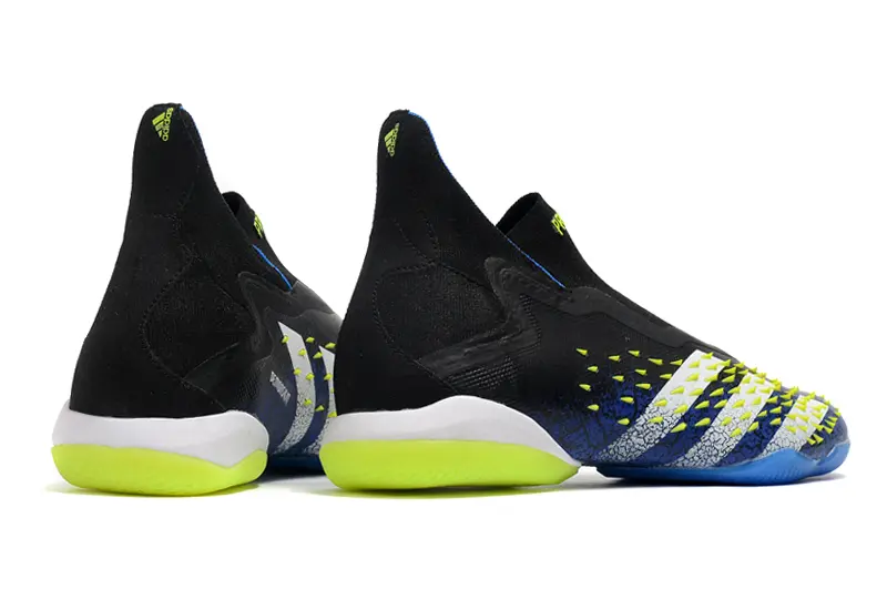Adidas Predator Freak+ Laceless IC - Black/Electric Yellow/Ocean Blue
