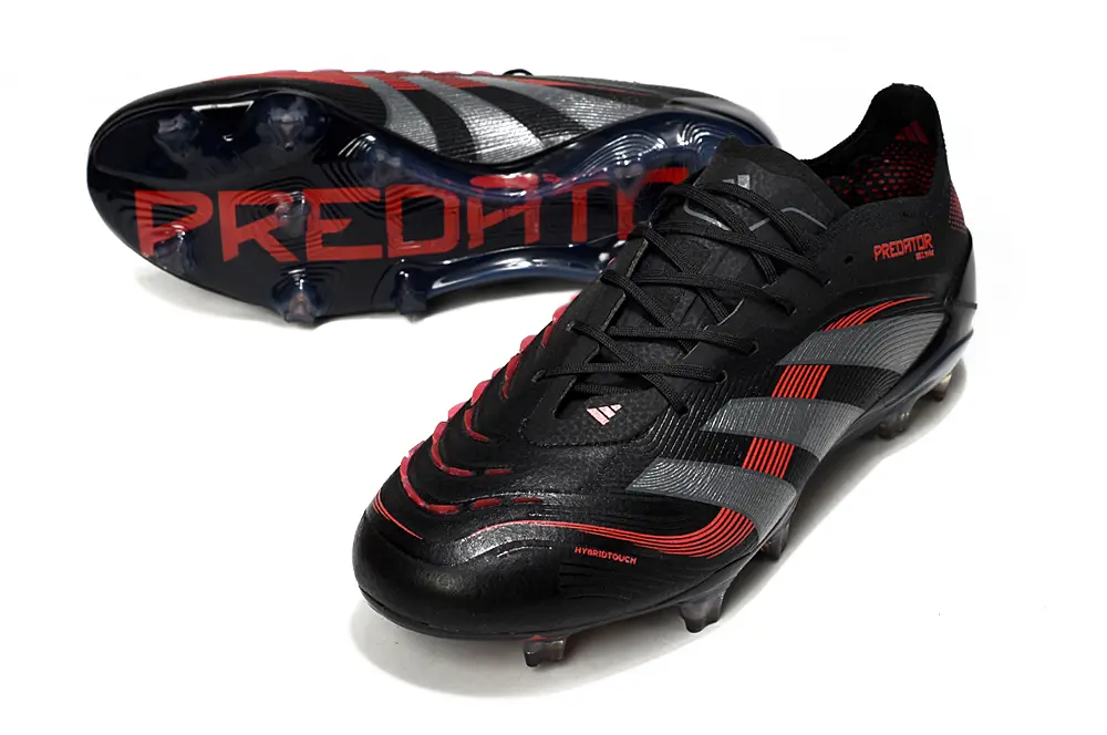 Adidas Predator 25 Elite FG - Black/Charcoal Grey/Fiery Red