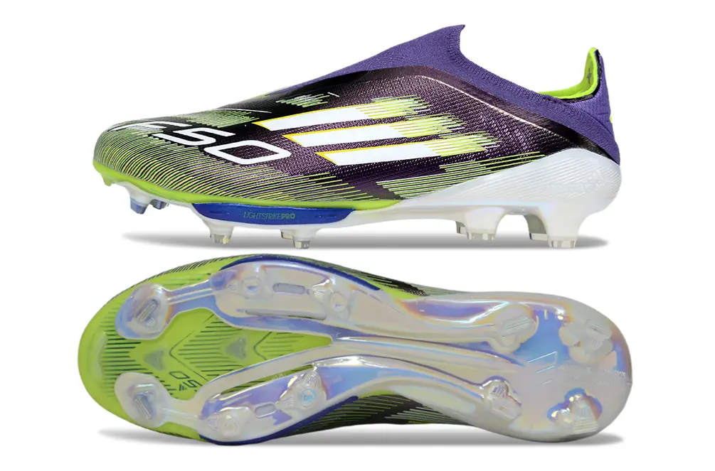 Adidas F50+ Elite Laceless Lightstrike Pro FG - Purple/Lime Green/White