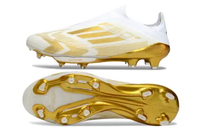 Adidas F50+ Elite Laceless Lightstrike Pro FG - White/Golden Blaze/Brilliant White